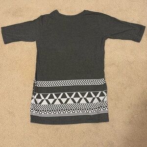 Dark Grey and White Geometric Patterned Top/dress